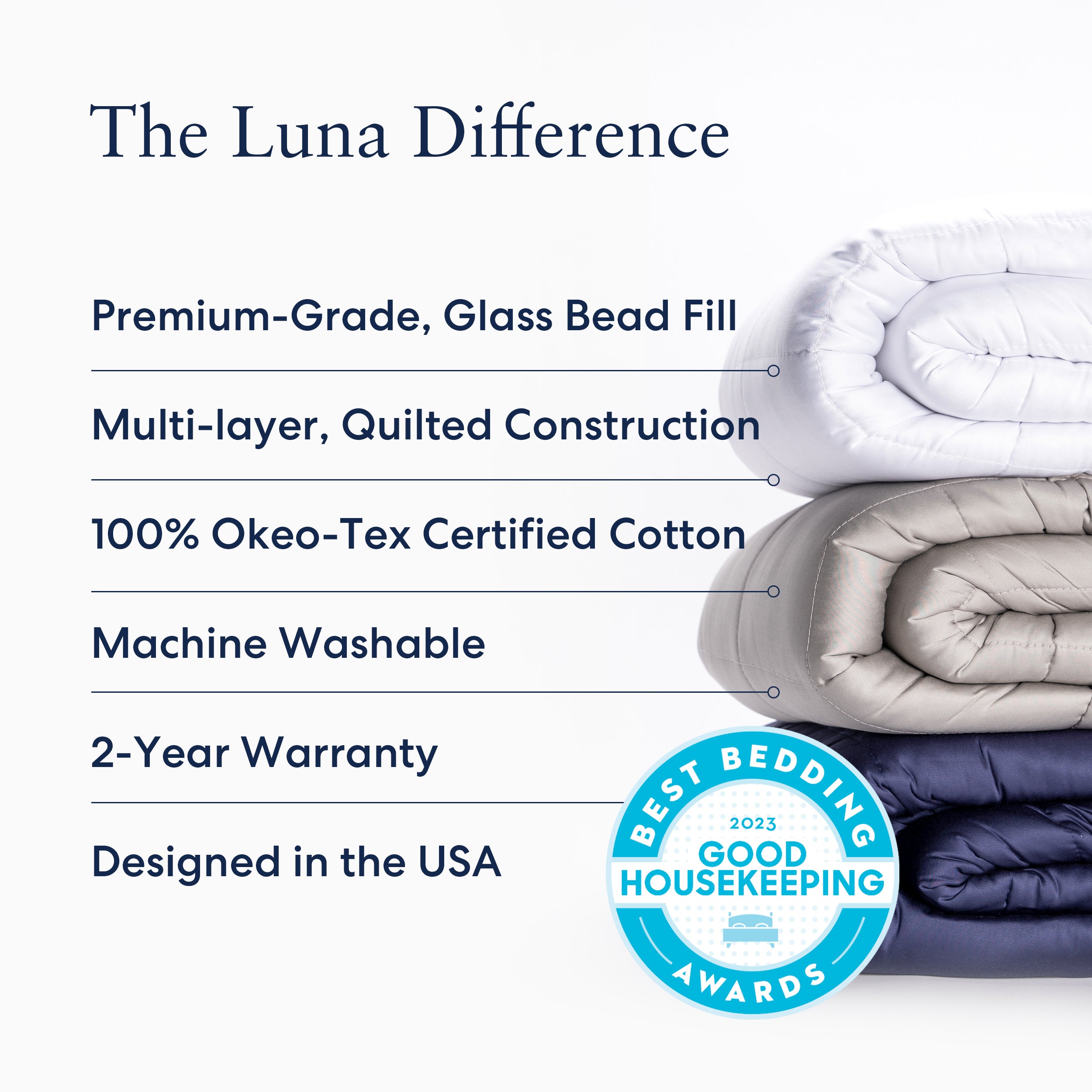 Cotton Weighted Blanket: Machine Washable | Luna - Luna