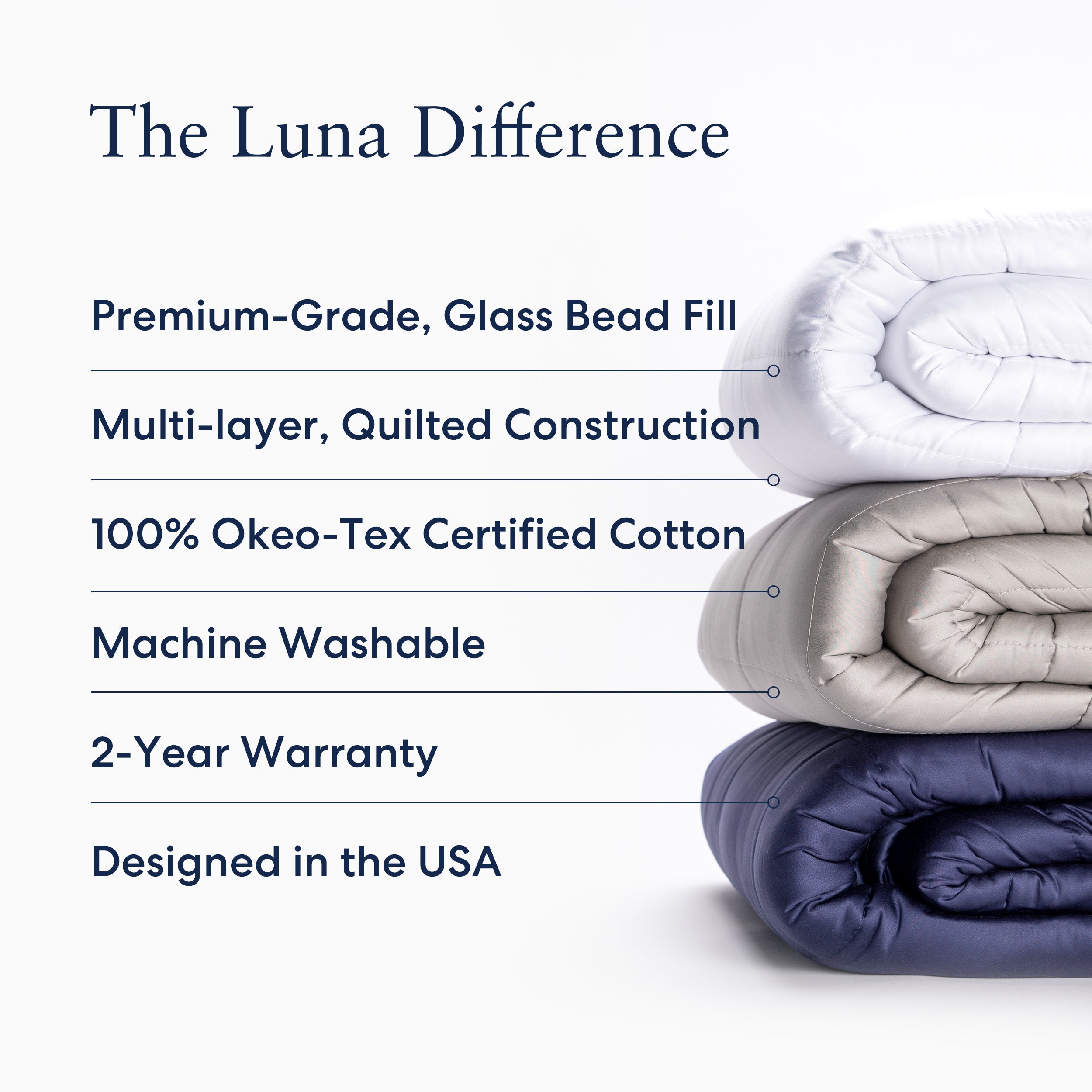 Cotton Weighted Blanket: Machine Washable | Luna - Luna